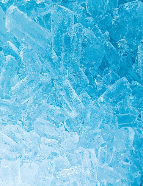 A blue background with ice crystals