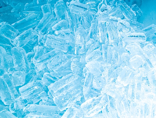 A blue background with ice crystals