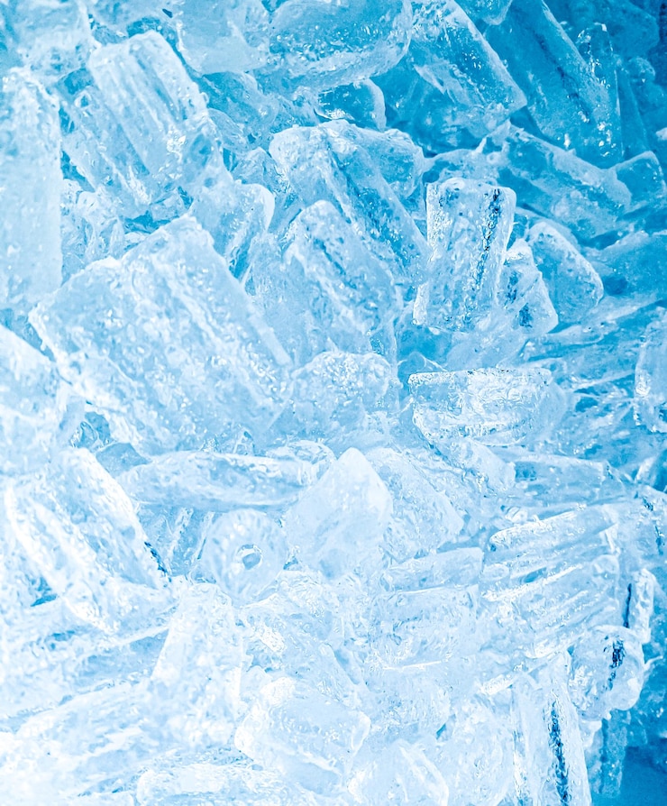 Photo a blue background with ice crystals
