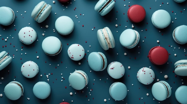 Blue Background with macarons