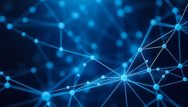 a blue background with a network of connected connected connected connected to the network