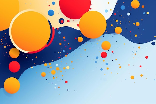 Blue background with orange and yellow color composition in abstract