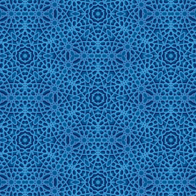 a blue background with a pattern of circles and the word  in white