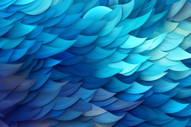 Blue background with a pattern of feathers