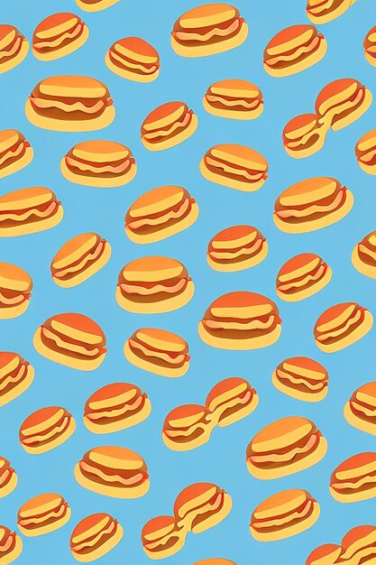 A blue background with a pattern of hamburgers and the words " food " on it.