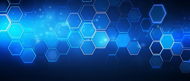 a blue background with a pattern of hexagons and a blue background