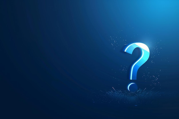 Photo a blue background with a question mark in the middle