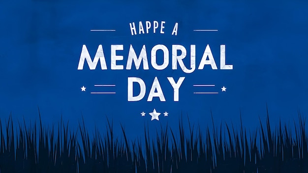 Photo a blue background with a quote that says happy memorial day