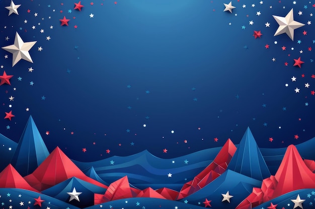 Photo a blue background with red and white stars and a blue background