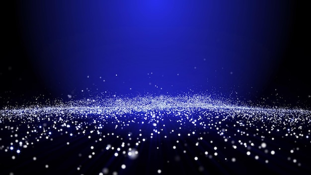 A blue background with silver glitters and a blue background.