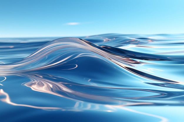 Фото Голубой фон с гладкими водными волнами
