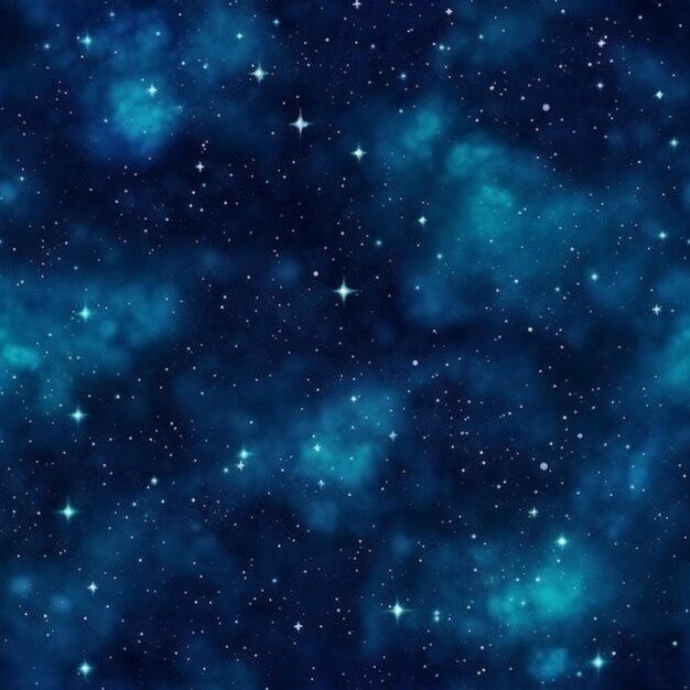 a blue background with stars and clouds in the sky generative ai