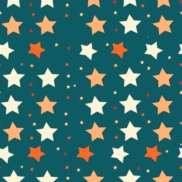 A blue background with stars and a green background.