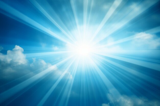 Blue background with sun beam