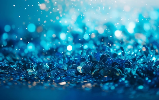 A blue background with water droplets