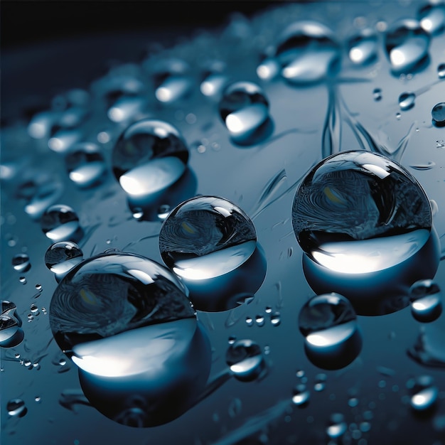 A blue background with water drops on it