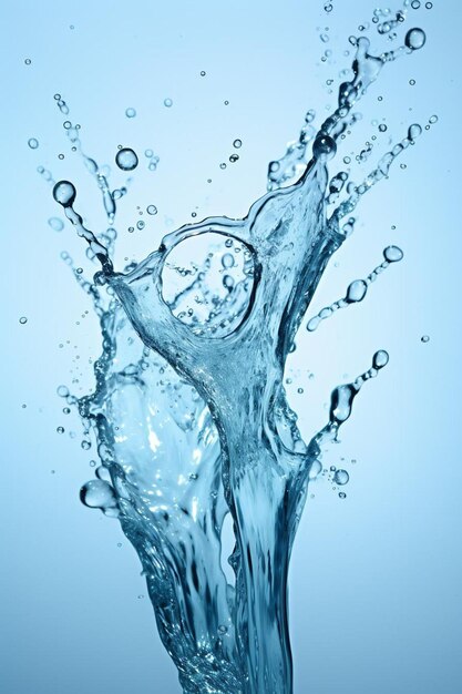 a blue background with water splashing in it