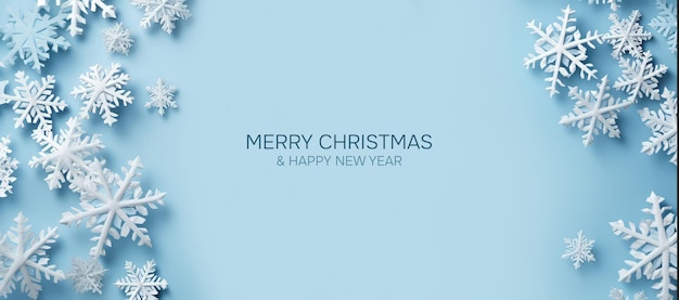 a blue background with white snowflakes on it