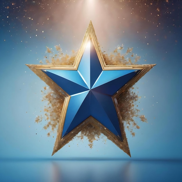 Blue background with a white star