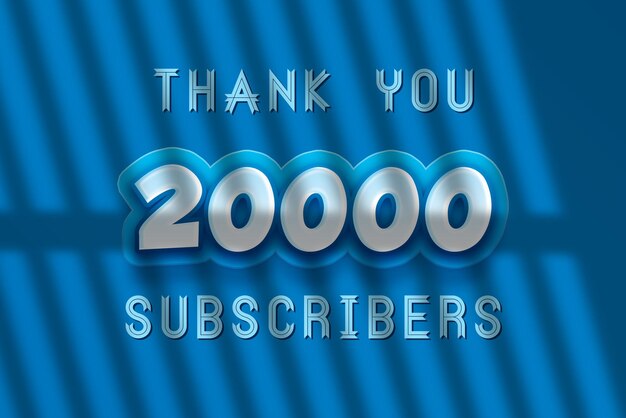 A blue background with the words 20000 subscribers