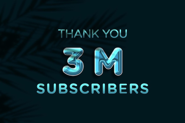A blue background with the words 3m subscribers on it