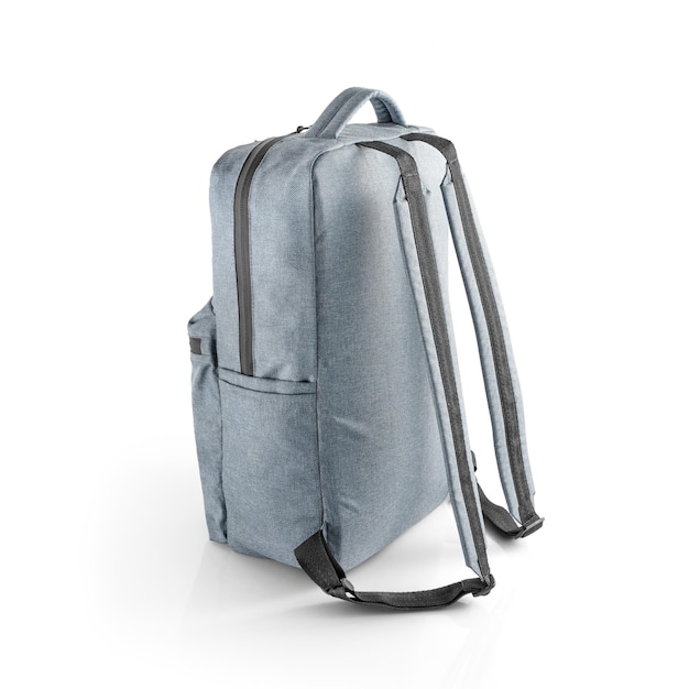 Blue backpack for everyday use with different pockets and laptop compartment