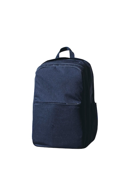 blue backpack white background