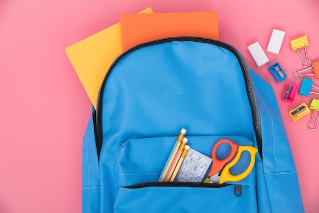 Blue bag backpack for education children