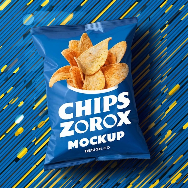 Photo a blue bag of chips that says chips