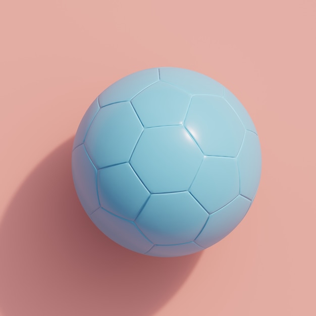 Photo blue ball on pink, top view