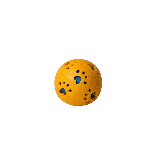 синий резиновый мяч с лапами для домашних животных