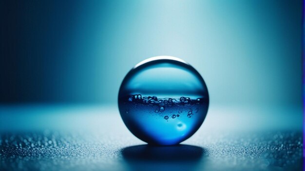 A blue ball with bubbles in it and the words bubbles on the bottom