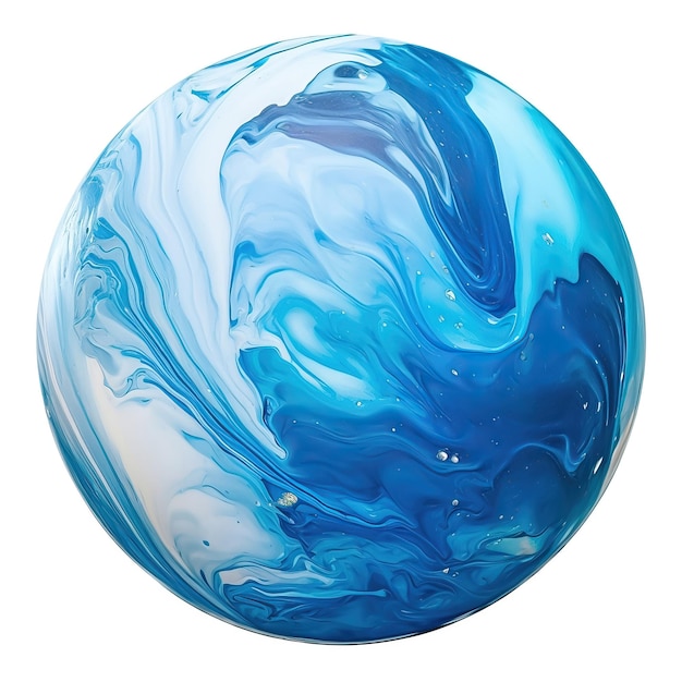 A blue ball with a white background