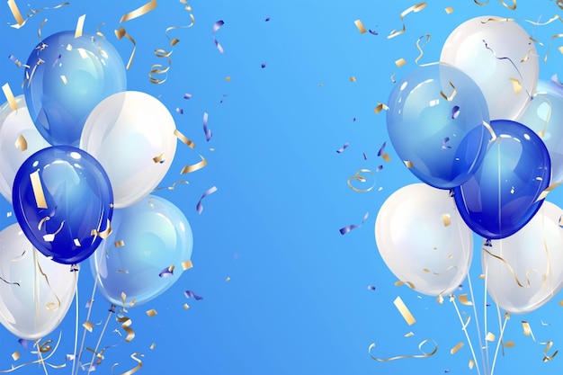 Blue balloon birthday background Celebrate with joyous and festive balloons