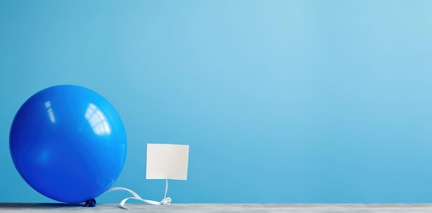 Blue balloon on blue background Blue Monday concept Generative Ai