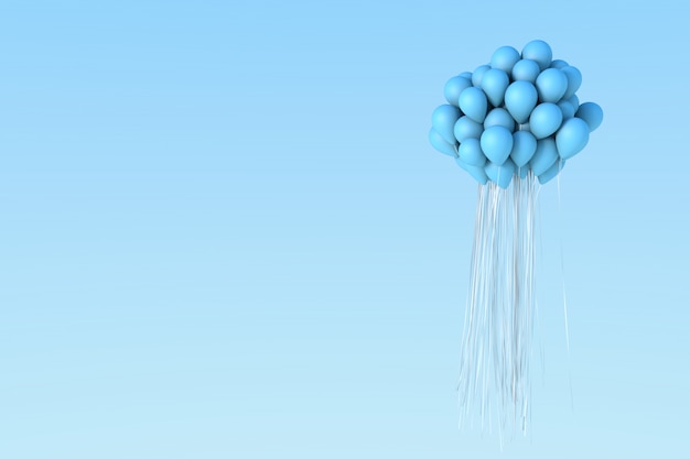 Palloncino blu sul cielo.