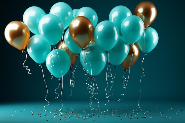 Blue balloons backgroundgenerative ai