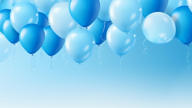 Blue balloons vector illustration Celebration background