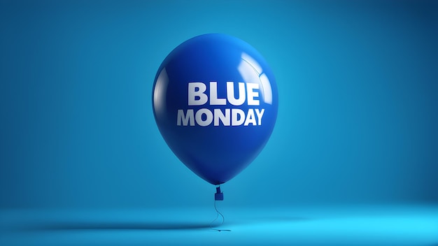 Blue balloons with a blue monday theme