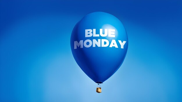 blue balloons with a blue Monday theme