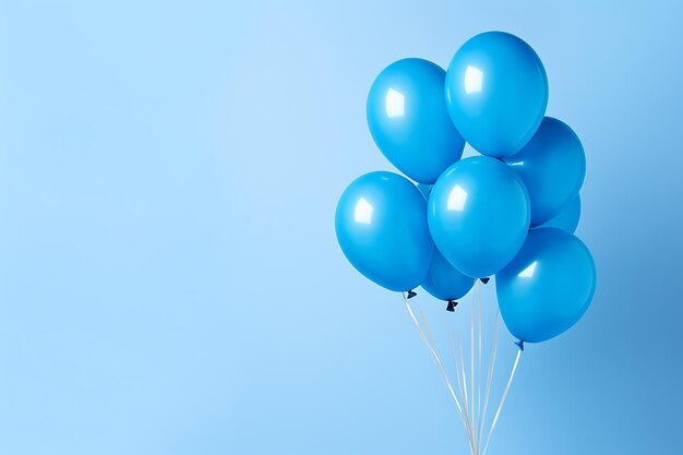 Голубые воздушные шары с копировальным пространством