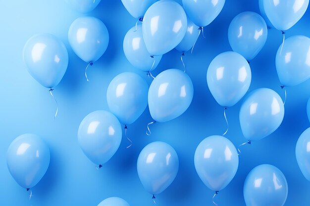 Голубые воздушные шары с копировальным пространством