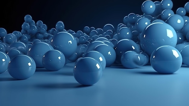 Blue balls on a blue background