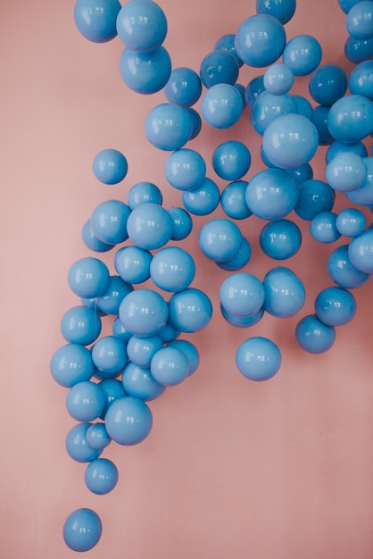 Blue balls. Wedding or birthday decoration.