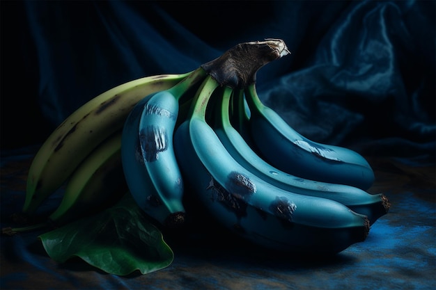 Photo blue banana hyperrealistic dramatic lighting