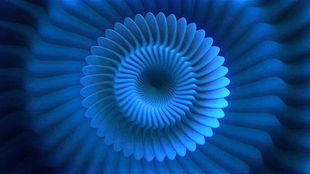 Blue beautiful optical illusion motion abstract background in the form of a swirling spiral similar