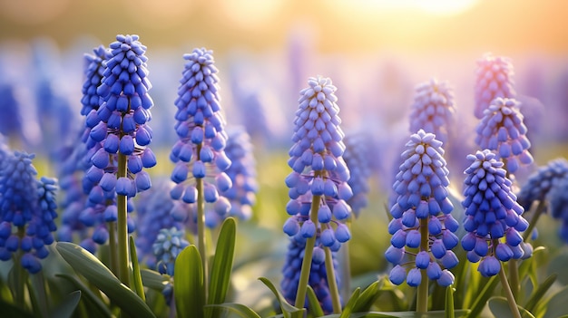 Blue beauty grape hyacinth muscari armeniacum flowers