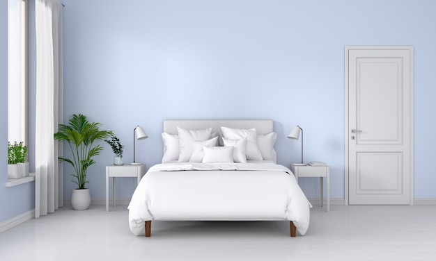 Blue bedroom interior