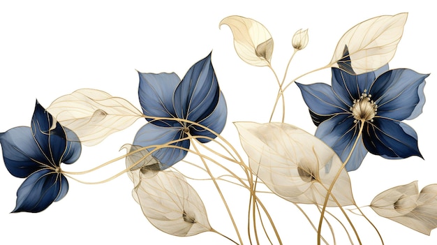 Blue and beige Phesalis flowers Still life of plants on a light background