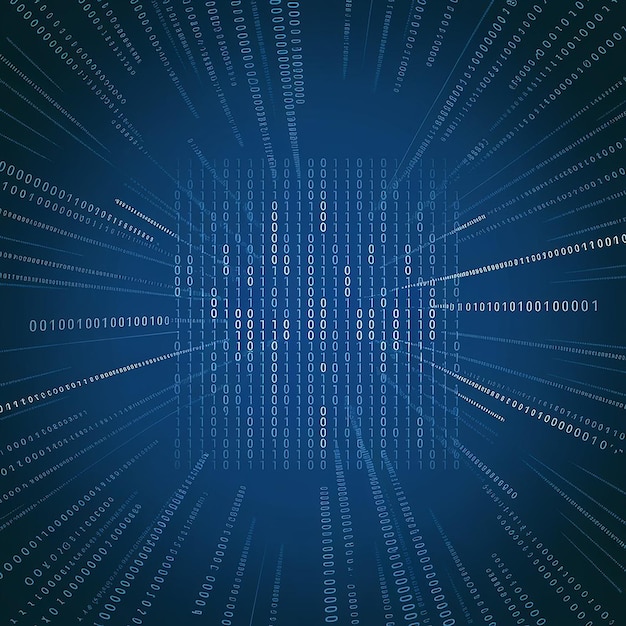 Blue Binary Data Software Programming Code Background Random Delen van Program Code Digitale Data Technologie Concept 1 0 Machine Code Random Binary Data Matrix Wide Vector Illustratie